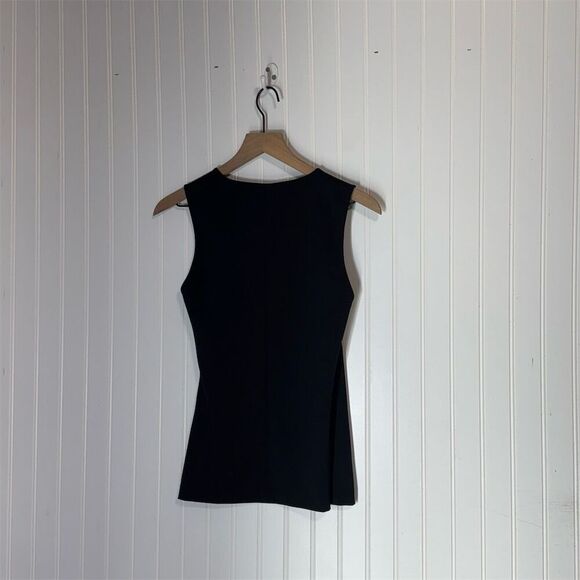 NWT J.Crew 365 Black Sleeveless Faux Wrap Stretch Top XS  Work Chic Minimalist - Picture 2 of 7